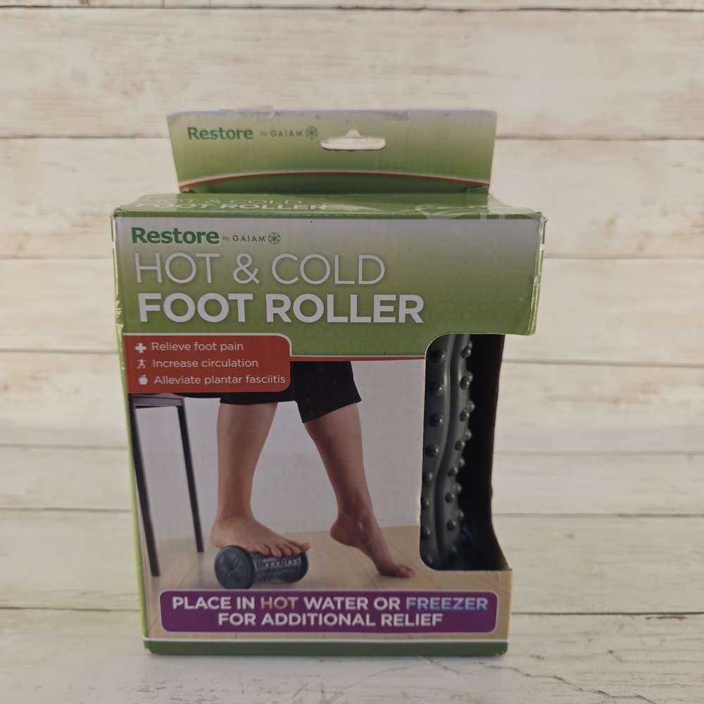 Gaiam Restore Hot and Cold Foot Roller Plantar Fasciitis Relief Therapy 05-60561